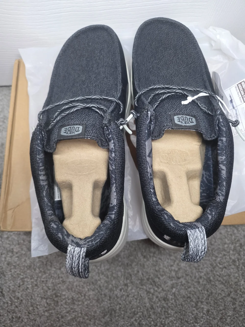 Hey Dude h20 Hey20 black/Monument Grey Mesh Size 9 Men's
